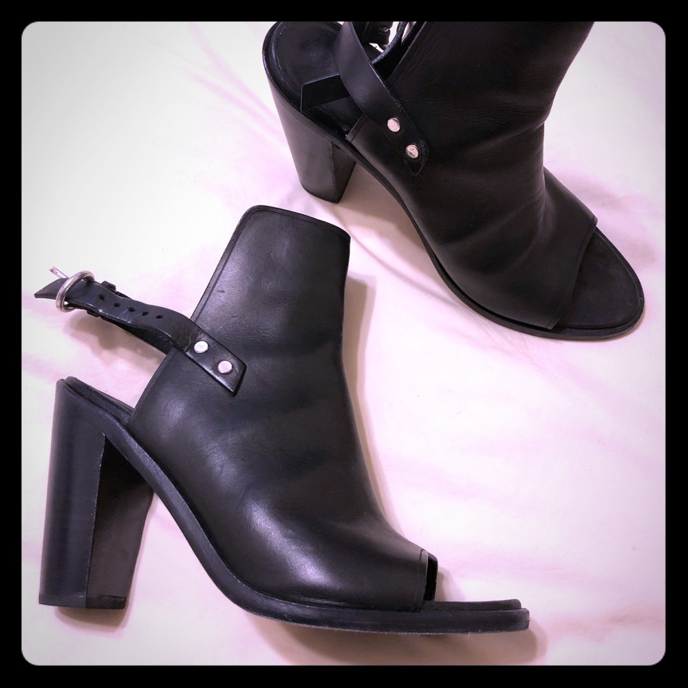 Rag & Bone Black Leather Mules